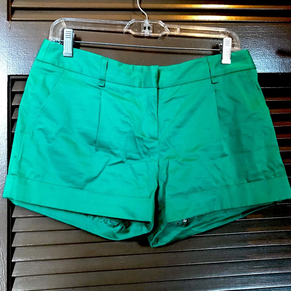 Spring emerald green shorts.